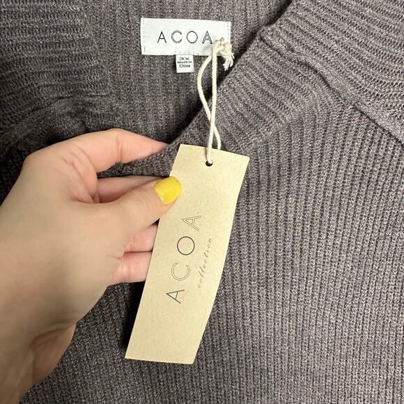 ACOA Women's Mock Neck Gray Ribbed Heart Elbow Patch Sweater Size 3XL NWT - Picture 6 of 7